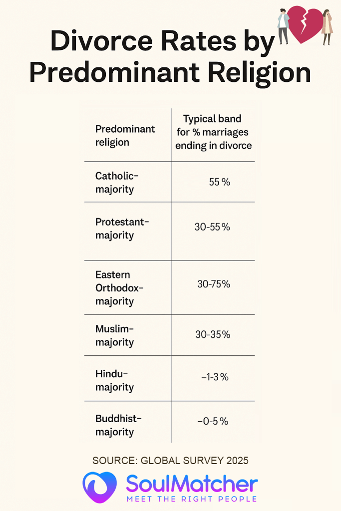 divorces par religion enquête mondiale